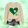 thumbnail image 2 of St. Patricks Day Shirts for Women Cute Love Heart Print Tops Long Sleeve Casual Pullover Shirts Shamrock Crewneck Sweatshirt, 2 of 4