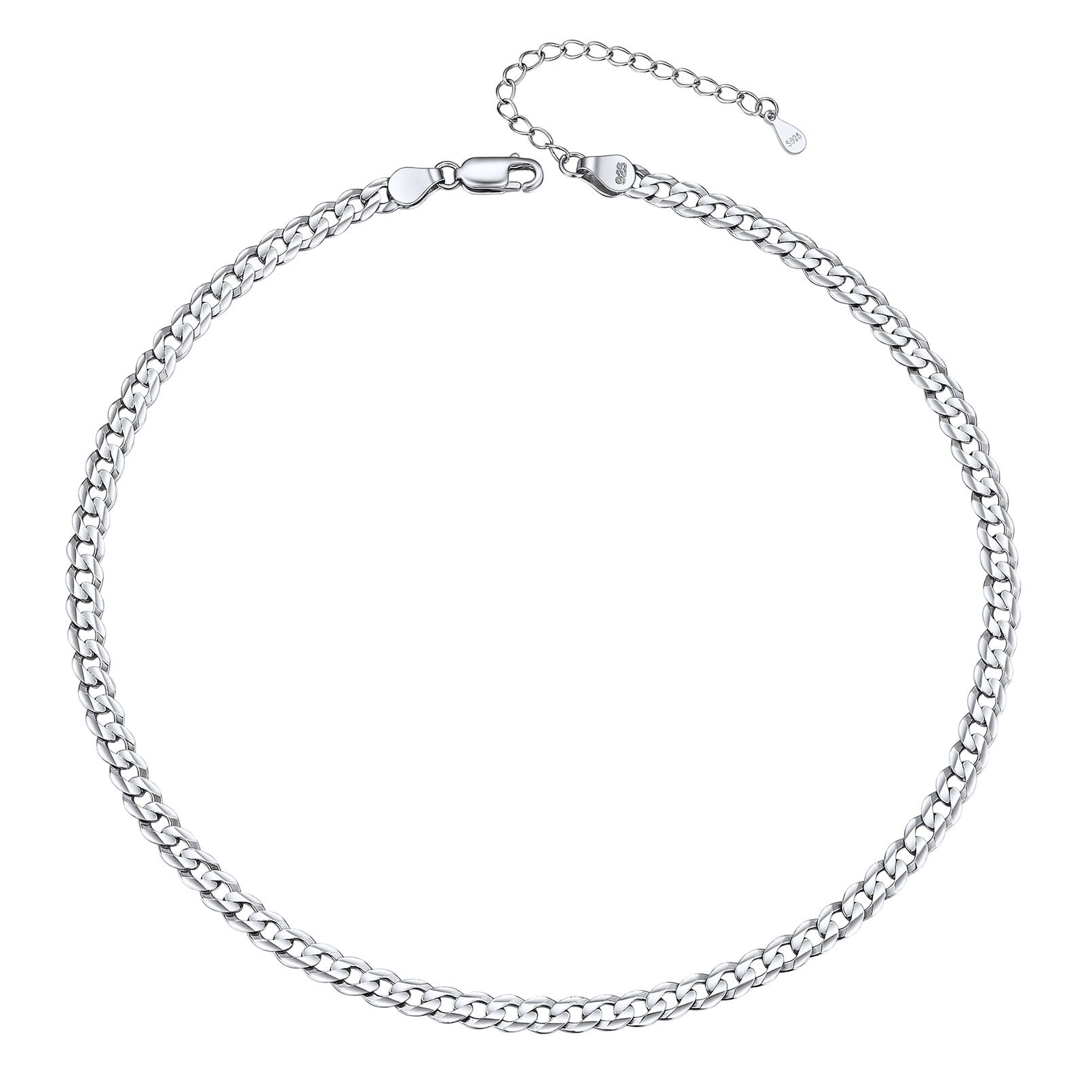 ChicSilver 925 Sterling Silver Cuban Link Chain Choker Necklace 3mm 14 ...