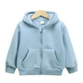 thumbnail image 2 of CAICJ98 Boys Girls Zip Up Hoodie Youth Solid Classic Hoodies Soft Hooded Full Zip Sweatshirts for Children Blue,9-10 Years, 2 of 7