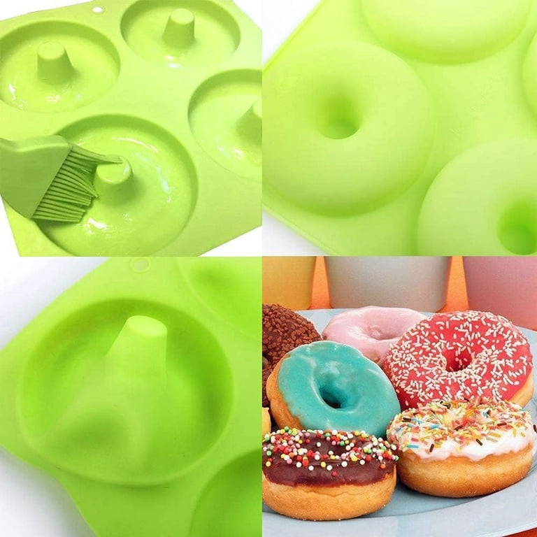Non-Stick Silicone Donut Molds - Heat Resistant, 2-Piece Mold for Cakes,  Cookies, Bagels, Muffins (90 characters)