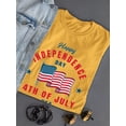 thumbnail image 3 of Independence Day Waving Flag T-Shirt Women -Image by Shutterstock, Female Small, 3 of 4