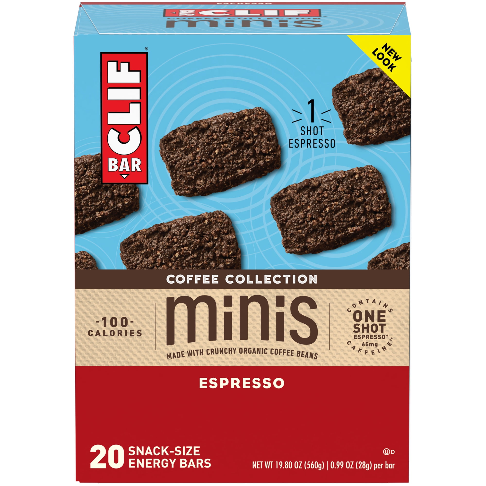 CLIF BAR Minis Coffee Collection Energy Bars, Espresso, 20 Ct, 0.99 oz