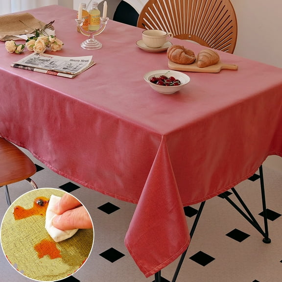 Cterwk Rectangle Linen Table Cloth Waterproof Tablecloths Decorative Fabric Table Cover for Dining Parties Holidays, 16" x 24"