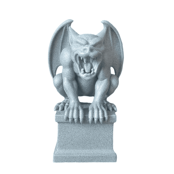 Gargoyle Guardian Statue – Gray Cement Look Style Sculpture for Home Decor, Shelf, Desk Display - 1ct