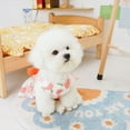 thumbnail image 4 of CSChome Robe pour Animaux 1 Ensemble avec Laisse et Cravate Design Ultra-Mince Jupe Imprimée Fleurie Vêtements en Peluche, 4 of 7