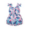 thumbnail image 4 of Xingqing Enfant en Bas Âge Bébé Filles Fleur Impression Bretelles à Poitrine Simple Romper, 4 of 10