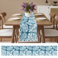 thumbnail image 6 of Palm Tree Monstera Table Runner 90 Inches Long,Cyan Blue Leaf Boho Botanical Tropical Cotton Linen Table Runners Dresser Scarves,Fabric Tabletop Scarf Furniture Cover for Home Dinner Party 13"x90", 6 of 9