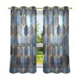 thumbnail image 6 of Yayeee Window Curtains Light Filtering 63"x52" Grommet Panel Pair Home Living Room Decor, Elegant Hexagon Pattern, 6 of 7