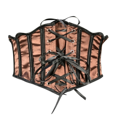 

JGGSPWM Fashion Corset Womens Renaissance Lace up Boned Bustier Garter Straps Brown M