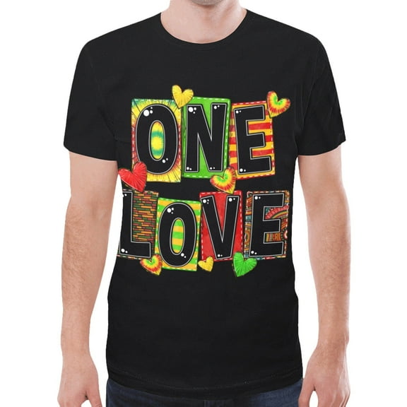 One Love T-shirts and Accessories (Size:XS; Style:One Love New All Over Print T-shirt for Men (Model T45);)