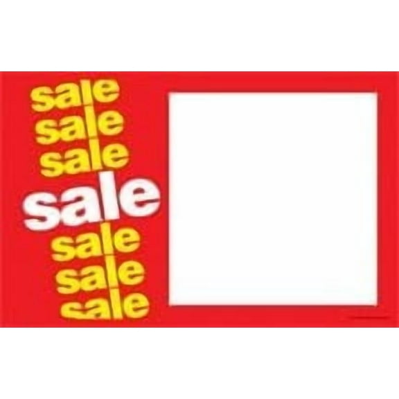 CYA215 "Sale Sale Sale" Retail Price Cards Signs Red and Yellow Pack of 100 Cards Business Store Signage (7" x 11")Business Store Signs