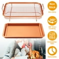 thumbnail image 2 of Baking Sheet Pan Set, Nonstick Bakeware Sets with Grips, Crisper Tray Set, Premium Iron Material, Orange, 2 of 8