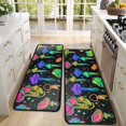 thumbnail image 4 of Kitchen Rugs Sets Of 2,Colorful Mushroom Star Black Pattern Anti Fatigue Kitchen Mat Rugs Non Slip Washable,Decorative Kitchen Floor Mats for Kitchen,Sink,Laundry,17"x47"+17"x47", 4 of 5