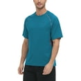 thumbnail image 4 of Weilanxin Swim Shirts Short Sleeve for Men Quick Dry Running UPF50+ Sun Protection Rash Guard Top PeacockBlue XL, 4 of 9