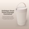 thumbnail image 2 of Cook with Color Insulated Ice Cream Holder or Soup Container with Toppings Compartment and Spoon, Taupe, Made for Portable Food Storage, 2 of 11