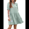 thumbnail image 2 of Vestido Plisado de Corta para Mujer, Verde , Talla M, 2 of 8