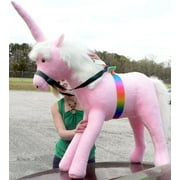 American Made Giant Stuffed Pink Unicorn 3 Feet Wide Soft Made in USA America