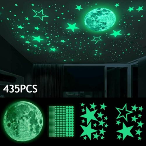 435X Glow In The Dark Luminous Stars Moon Wall Stickers Decal Kid Room Decor US 