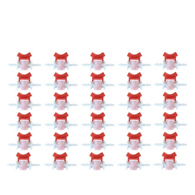 30PCS Drip Irrigation Switch Valve, Barbed Hose ID Ball Valve for Drip Irrigation Hoses Agricultura Garden K06-06