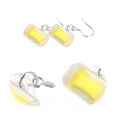 thumbnail image 2 of EeaseMX 1 par de pendientes creativos de resina con forma de taza de cerveza, pendientes colgantes con clip para las orejas., 2 of 8