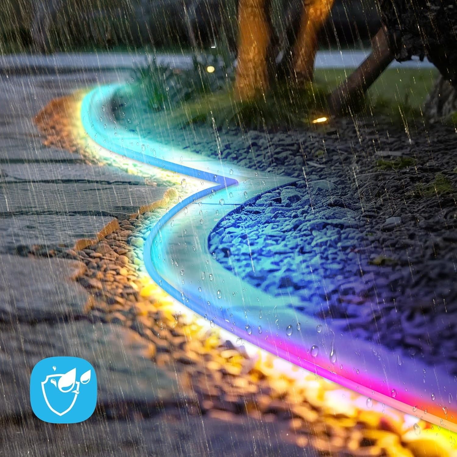 Neon Rope Lights , Flexible LED Strip Lights with App & Remote Control, Music Sync RGB Light Strip, IP65 Waterproof Rope Lights for Bedroom, Gaming Room, Party Decor