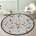 thumbnail image 2 of GZHJMY Kids Round Nursery Area Rug 3 ft Winter Forest Animals Deer Owl Washable Non-Slip Small Round Area Rug Throw Soft Cute Nursery Rug Non-Shed Lightweight Bathroom Rug for Dorm Carpet Runner, 2 of 6