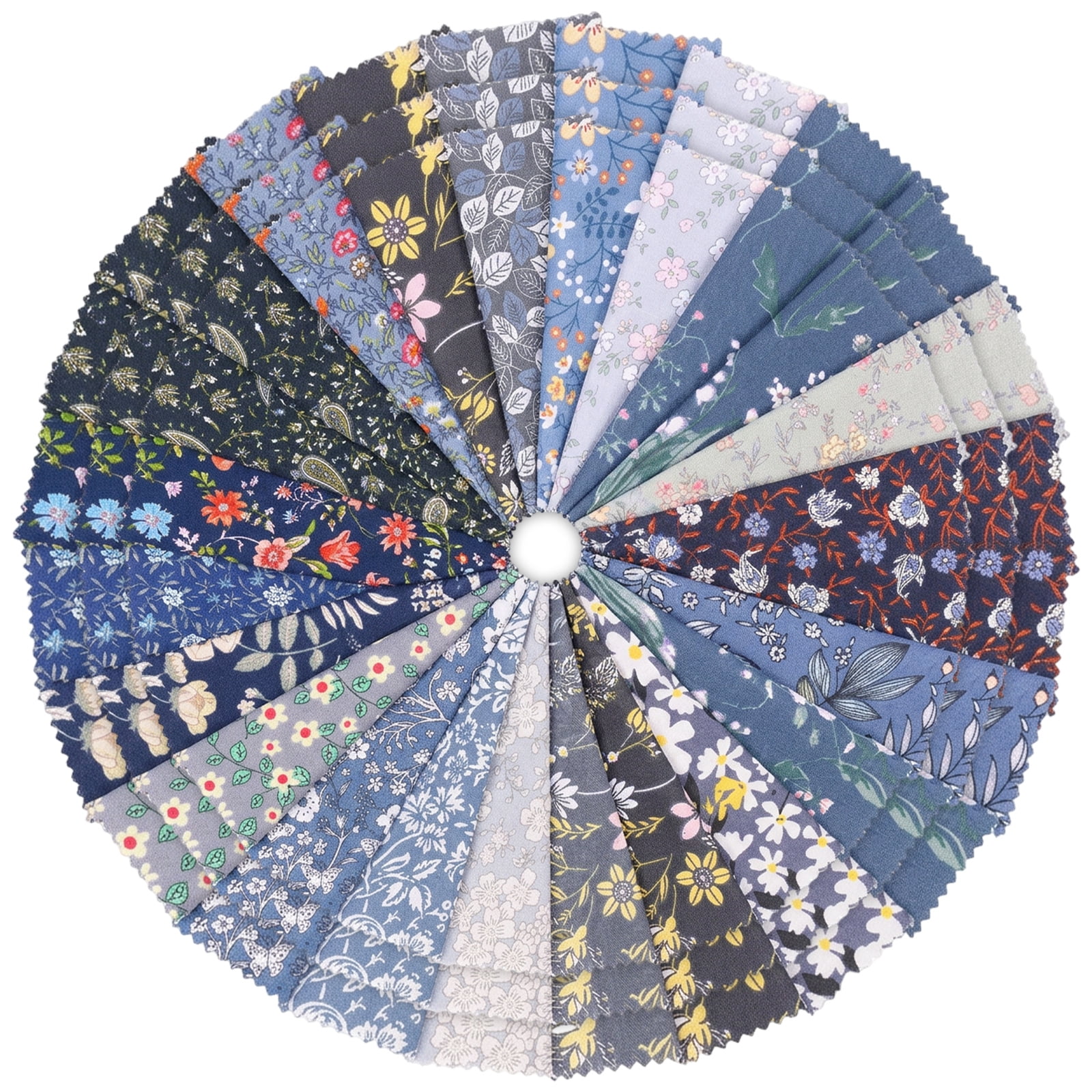 120 PCS 5.5"x 5.5" Cotton Floral Fabric Squares for Quilting Precut Patchwork Fabric Bundle Quilting Supplies for Sewing DIY and Quilting Beginner