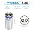 thumbnail image 2 of Uxcell 2Pcs 50MFD CBB65 Run Start Capacitor 50uF, 370/440V Round AC Capacitor for AC Motor Run, HVAC, Air Conditioner, Condenser Motors, 2 of 5