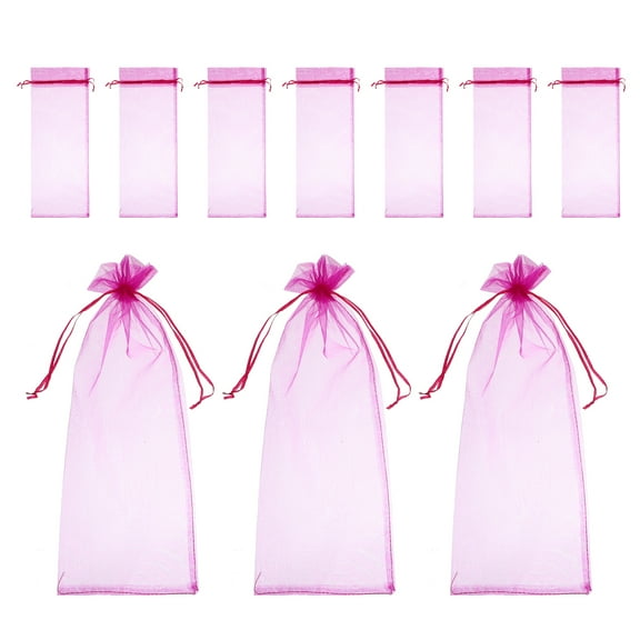 10 Pcs Gift Wine Bottle Wrap Organza Wine Bags Wine Bottle Packaging Red Organza Bottle Bags Wine Bottle Bags