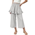 thumbnail image 3 of Tranfacy Girls 1-14 Years Fall Pants Solid Elastic Waist Straight Leg Casual Wide Leg Trousers, 3 of 5