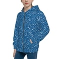 thumbnail image 2 of Xecao Blue Star Print Pattern Zip Up Hoodies for Boys Girls, Sweatshirt with Pockets-, 2 of 6
