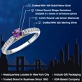 thumbnail image 2 of Gem Stone King 925 Silver and 10K Yellow Gold Purple Amethyst and Lab Grown Diamond Engagement Ring for Women | 0.34 Cttw | Round 3.5MM | Gemstone February Birthstone | Size 8, 2 of 6