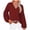 Red, variant on Women's V-Neck 3/4 Sleeve Solid Casual T- Shirt Blouses Shirts Tops Red S, US Size 4