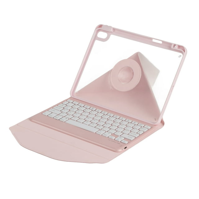 Étui Clavier Vertical Multi-Angle Magnétique Dos Clair Détachable Clavier BT Rose pour Tablette IOS 10.9 Po