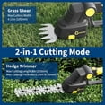 thumbnail image 3 of Garvee 2-in-1 Cordless Hedge Trimmer, 20V Lightweight Grass Shears & Hedge Trimmer with 2.0Ah Battery and Charger, Yellow/Black, 3 of 9