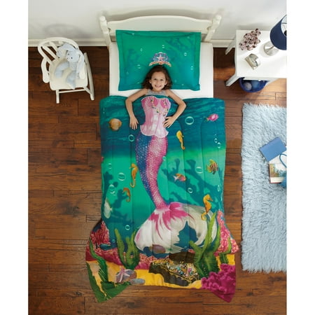 Dream Big Sea Princess Mini Comforter Set - Green (Twin)