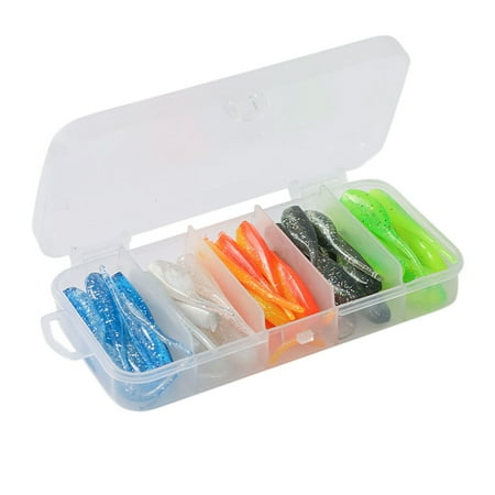 RONSHIN Lifelike Lure Bait Fishing Lures For Bass Trout Perch Swimbait Soft Bait Freshwater Saltwater Fishing Gear 50 Pcs
