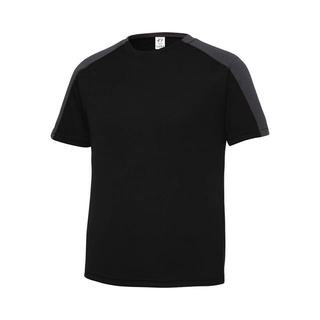 Gravity Threads Youth Sleeve-Blocked Moisture Wicking Shirt - Black/Iron Grey - Small