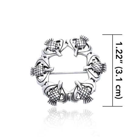 Scottish Thistle .925 Sterling Silver Pin Brooch by Peter Stone Jewelry Fine