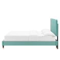 thumbnail image 5 of Platform Bed Frame, Twin Size, Blue, Velvet, Modern Contemporary, Bedroom Master Guest Suite Room, 5 of 10
