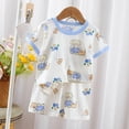 thumbnail image 2 of PEASKJP Baby Boy Shorts Toddler Kids Baby Boy Summer Clothes 2T 3T 4T 5T Vehicles Letter Print Short Sleeve Tops Camouflage Shorts Outfits (Sky Blue,18-24 Months), 2 of 6