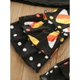 thumbnail image 6 of Toddler Baby Girls Halloween Clothes Outfits Long Sleeve Pumpkin Printed Top and Pants 2pcs Set, 6 of 6
