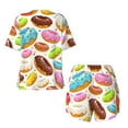 thumbnail image 6 of Wukai Color Donut Women's Pajama Set,Short-Sleeve Top and Shorts with Elastic Waistband and Pockets for Loungewear, Yoga, and Casual Wear-3X-Large, 6 of 8