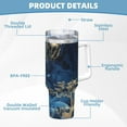 thumbnail image 5 of Sikiie Golden Blue Mountains Insulated Stainless Water Bottle Lid Travel Mug Cup Insulated Tumblers Cup 40oz Ice Bully With Handle, 5 of 8