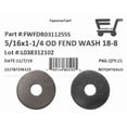 thumbnail image 2 of CIRCLE- (25) 5/16 Id X 1 1/4 Od Stainless Steel Fender Washer Large Od Flat Washer Ss, 2 of 5