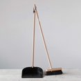 thumbnail image 2 of Creative Co-Op Beech Wood Broom & Standing Metal Dust Pan, Natural & Black, 2 of 3