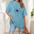 thumbnail image 2 of vigerkar Womens Oversized Tshirt Graphic Tees Crew Neck Summer Short Sleeve Loose Fit Drop Shoulder Tee Tops (Sky Blue, XXL), 2 of 4