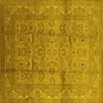 thumbnail image 1 of Ahgly Company Machine Washable Indoor Square Oriental Yellow Industrial Area Rugs, 6' Square, 1 of 4