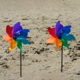 thumbnail image 5 of In the Breeze 2864-PACKS — Rainbow Poly Petal Pinwheel Spinners, 8-Inch Diameter, 40 Pieces — Colorful Wind Spinners — Hand-Held Fun or Outdoor and Party Decor, 5 of 5