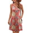 thumbnail image 4 of Fantaslook Dressy Tank Dress for Women V Neck Button Dresses Floral Beach Sundress with Pockets, 4 of 10